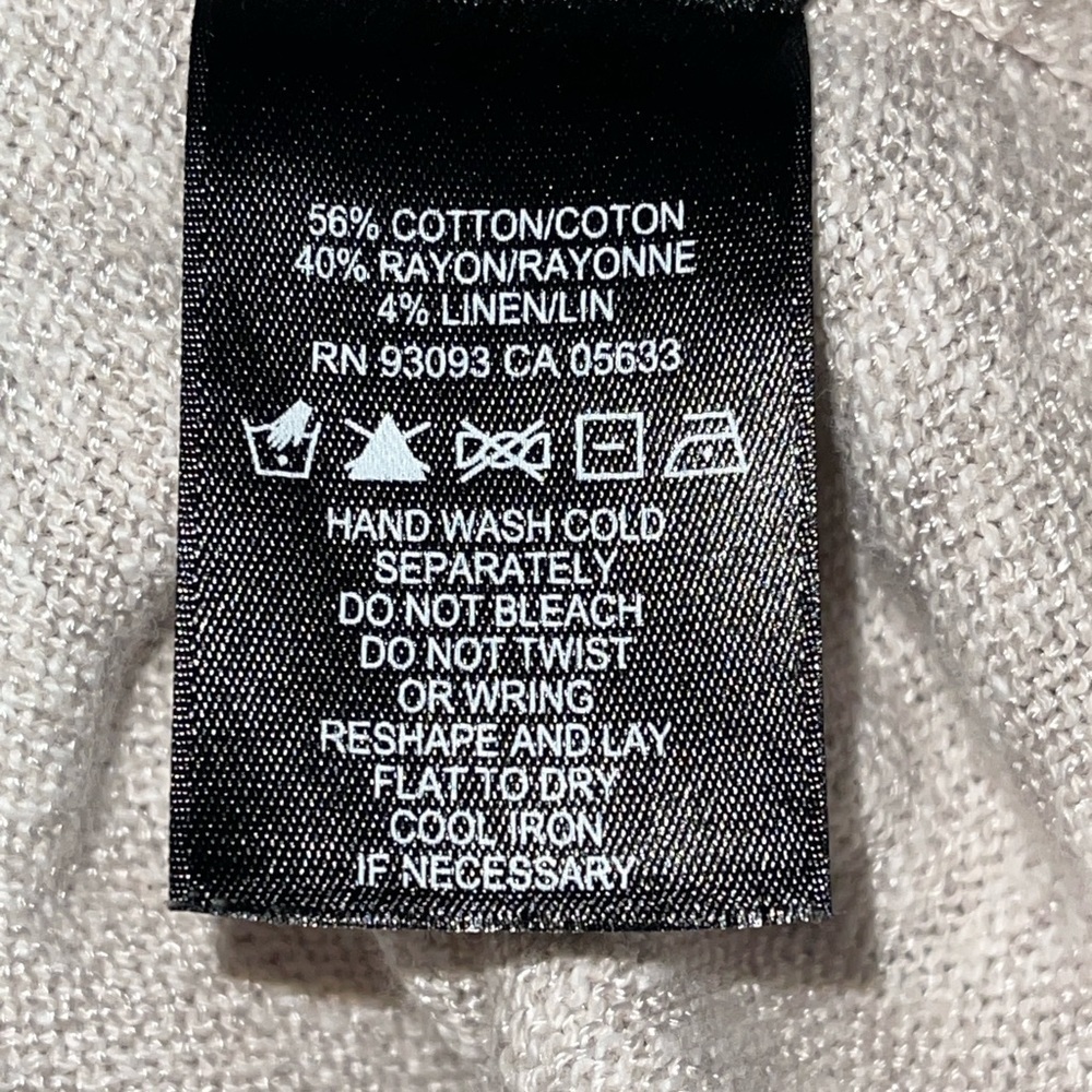 Nic + Zoe Women's Mock Neck Top Size L/XL Tan Sleeveless Knit Casual Rayon Linen - Picture 6 of 6